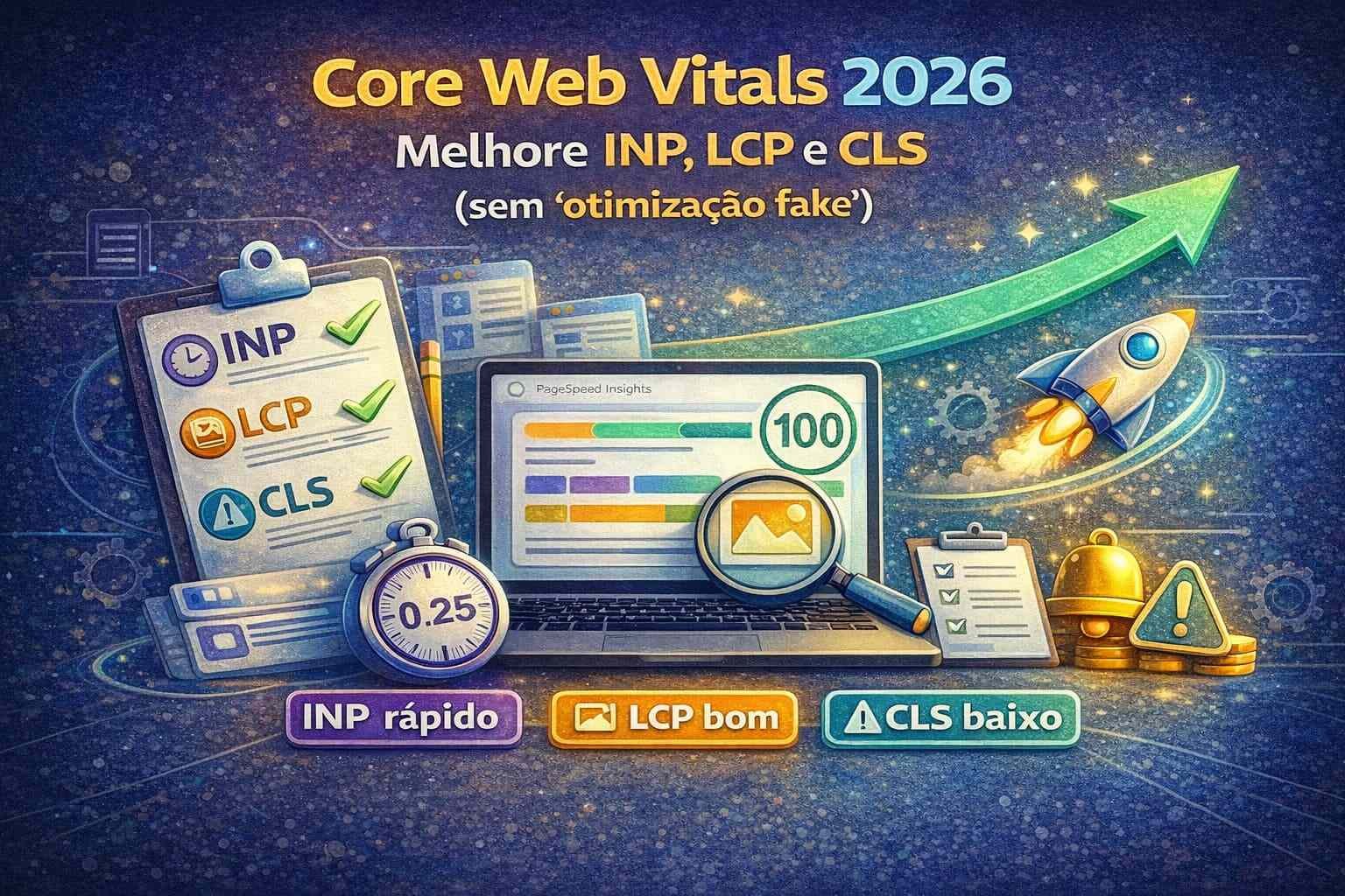 Core Web Vitals 2026: checklist para melhorar INP, LCP e CLS
